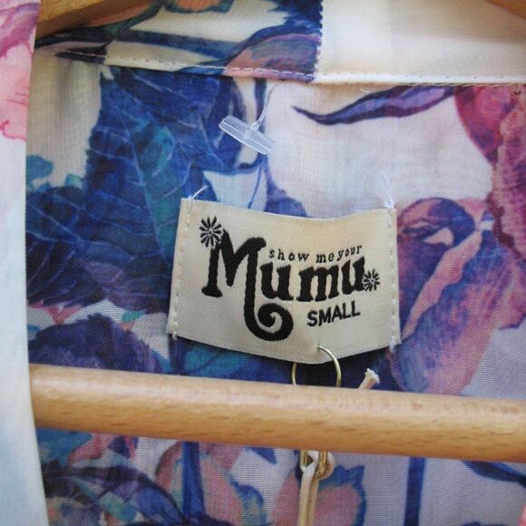 NWT White Floral Tie Neck Blouse - Picture 8 of 9